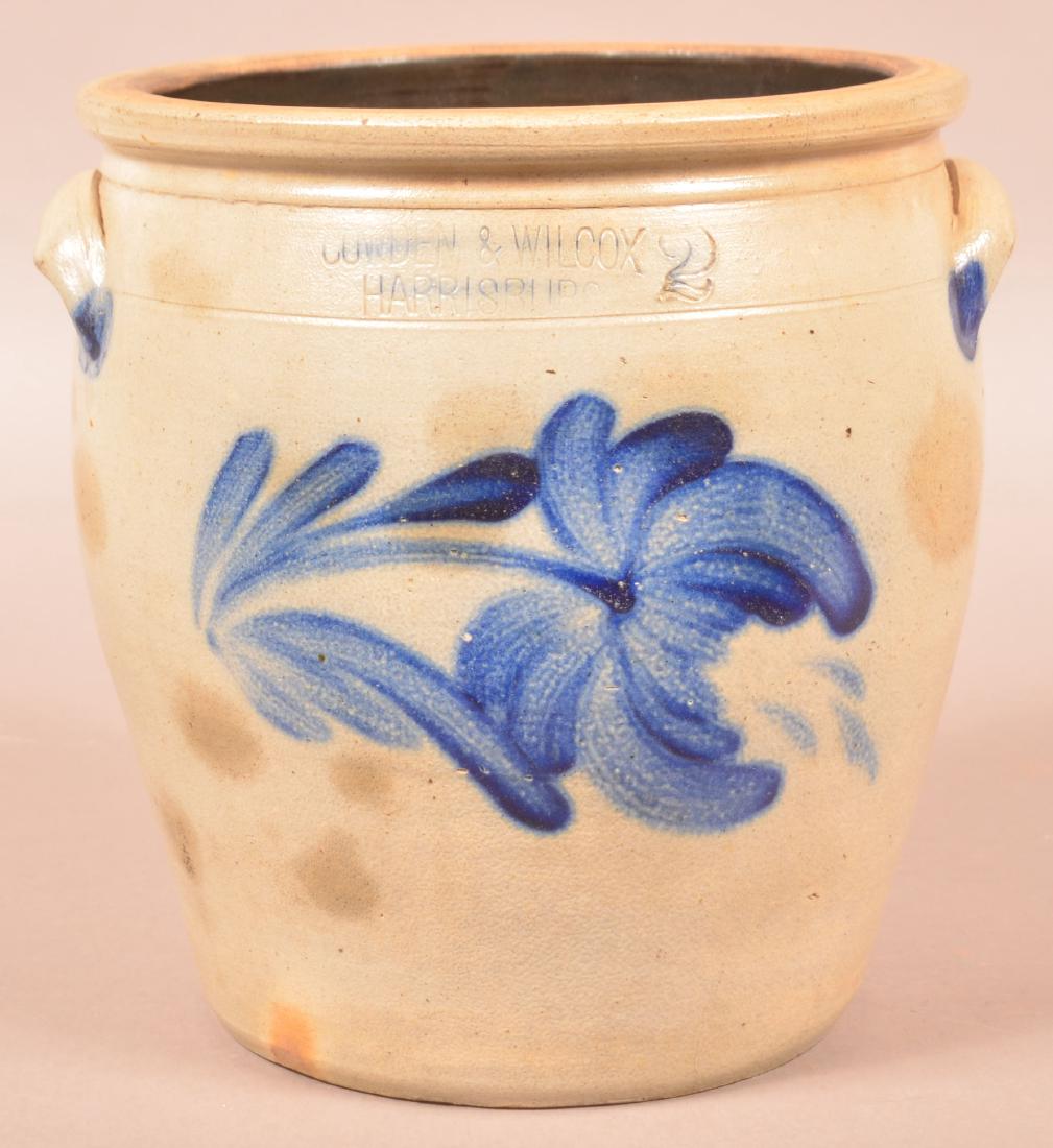 Cowden & Wilcox Tulip Decorated 2 Gallon Crock. (1 of 4)