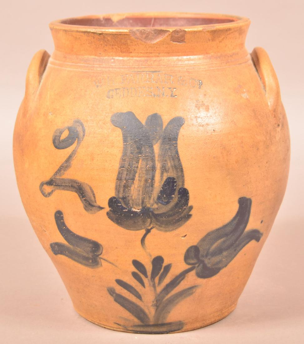 W.H. Farrar Two Gallon Stoneware Ovoid Jar. (1 of 4)