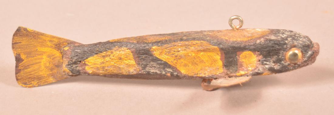 Folk Art Carved and Painted Fish Spearing Decoy. (1 of 3)