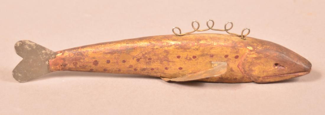 Antique "Red Dot" Trout Fish Spearing Decoy. (1 of 3)