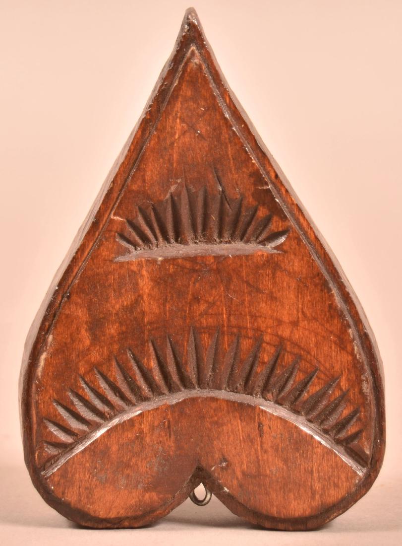 Vintage Carved Wood Heart Shaped Butter Print. (1 of 4)