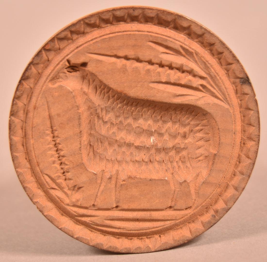 Antique Lamb Carved Plunger Type Butter Print. (1 of 2)