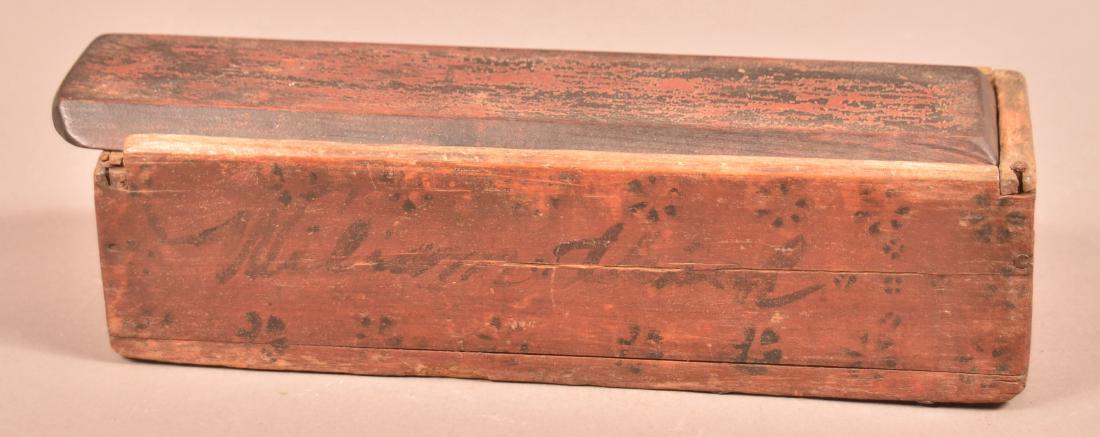 19th Century Painted Softwood Slide-Lid Box. (1 of 4)