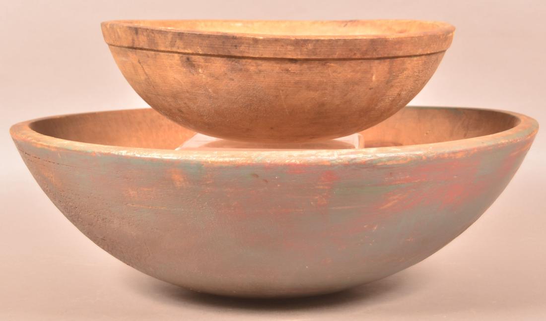 Two Antique Turned Wood Bowls. (1 of 3)