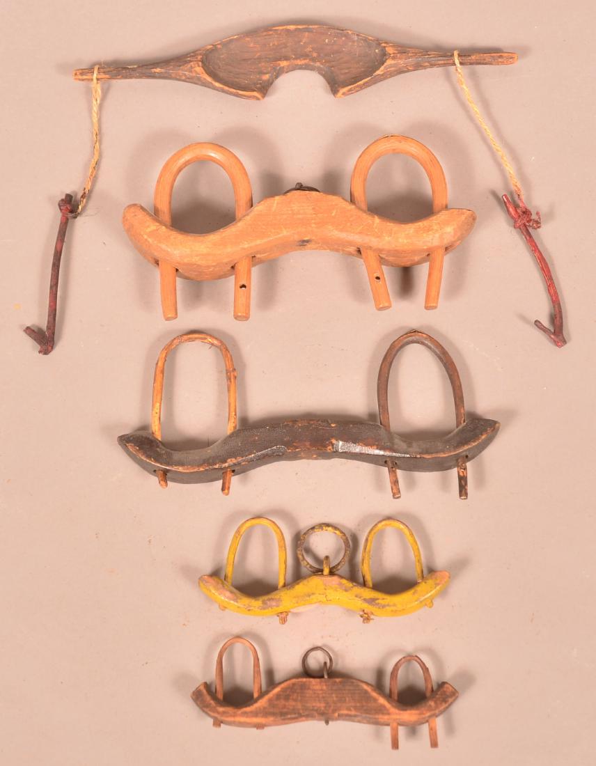 Lot of Five Antique/Vintage Miniature Yokes. (1 of 2)