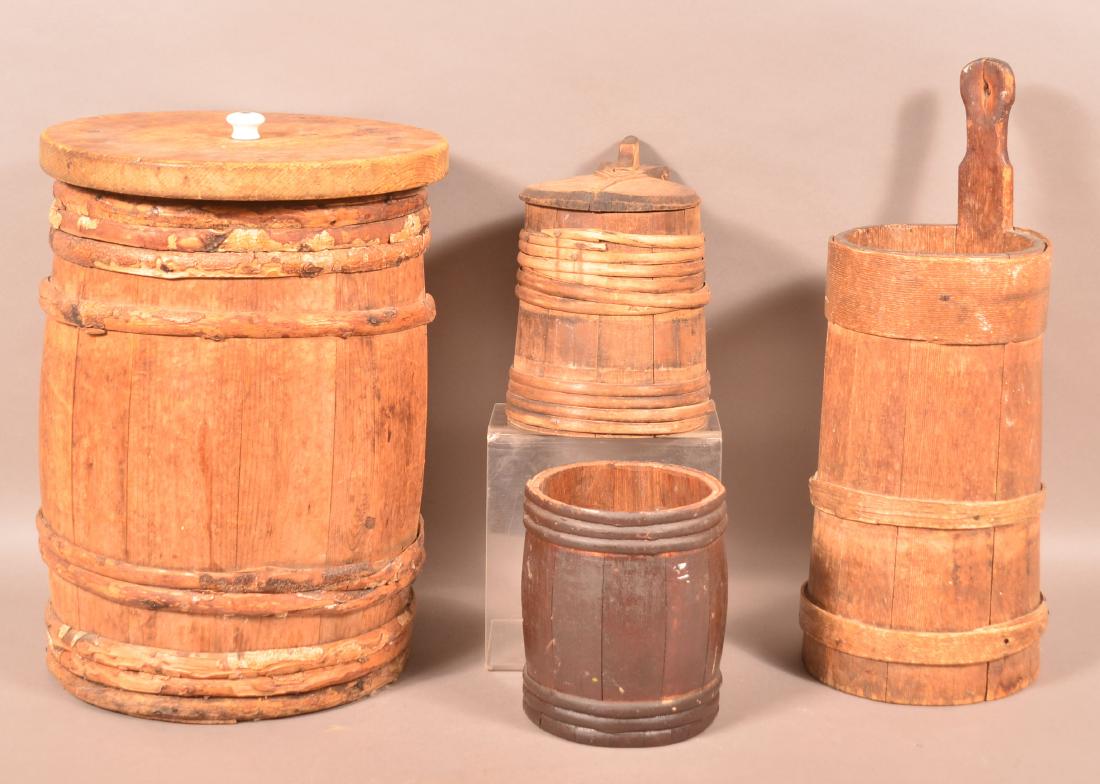 4 Antique Containers with Bentwood Supports. (1 of 3)