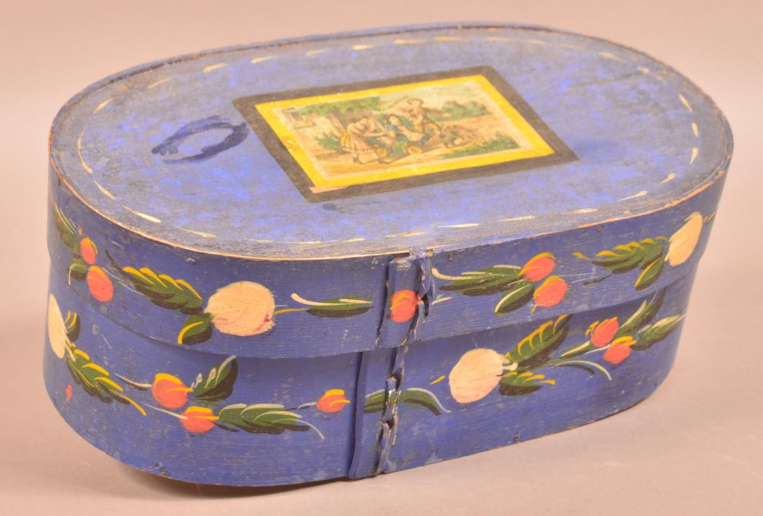 Continental Paint Decorated Bentwood Box. (1 of 7)