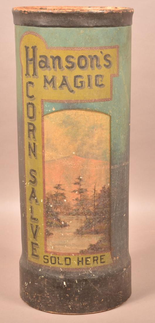 "Hanson's Magic Corn Salve" Umbrella Stand. (1 of 5)