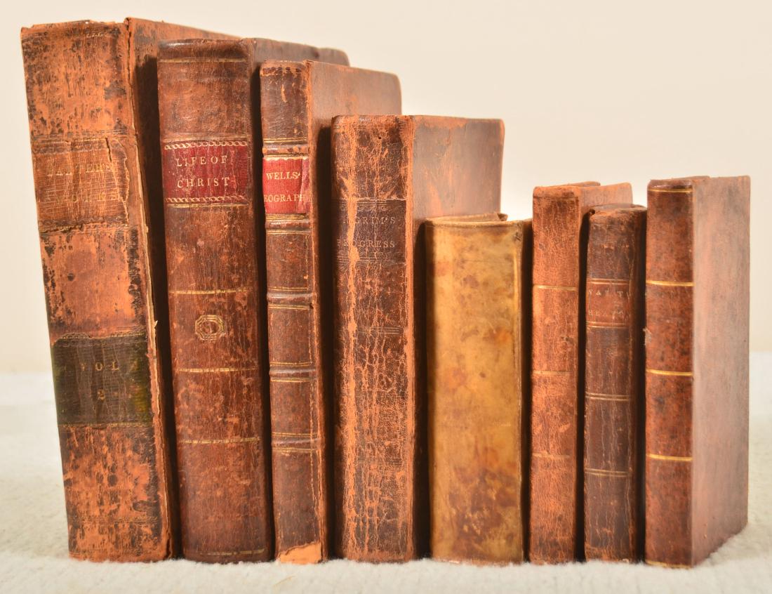 8 Various 19th Century Leather Bound Books. (1 of 5)