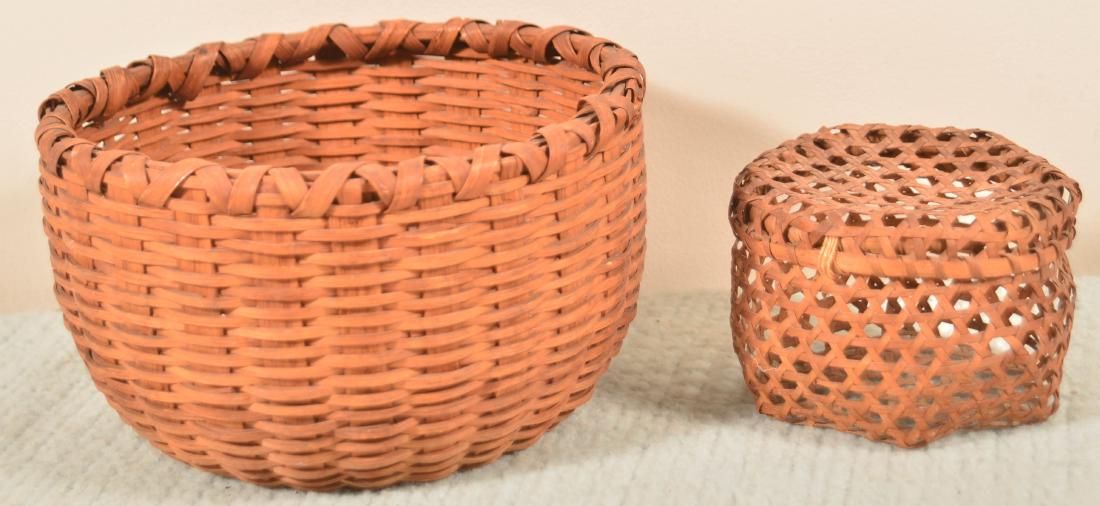 Two Antique Woven Splint Baskets. (1 of 4)