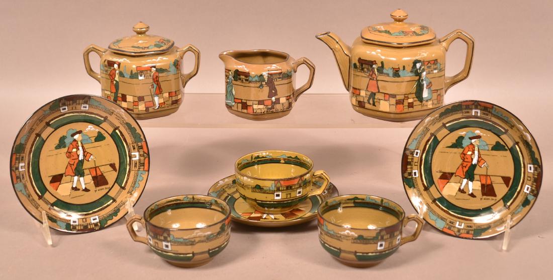 Buffalo Pottery Deldare Ware Nine Piece Tea Set. (1 of 1)
