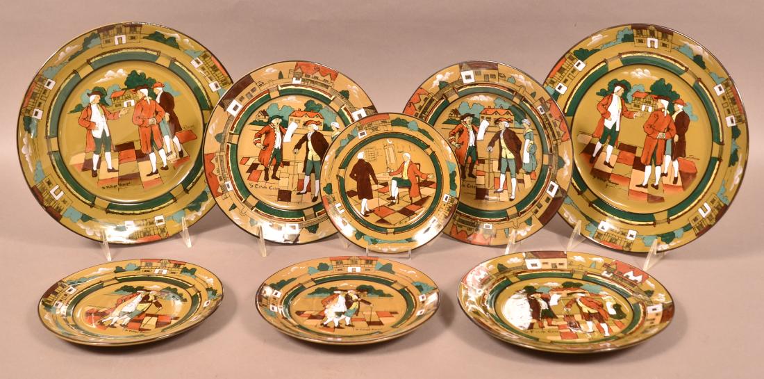 8 Various Plates of Buffalo Pottery Deldare Ware. (1 of 1)