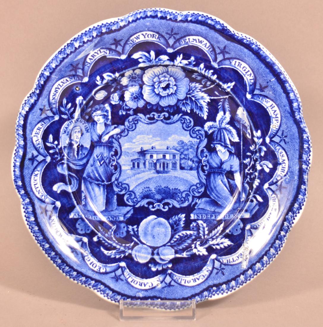 Historical Staffordshire Blue Transfer Plate. (1 of 3)