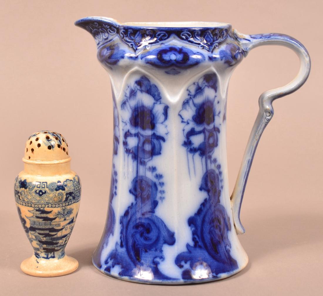 Two Pieces of Flow Blue China. (1 of 3)