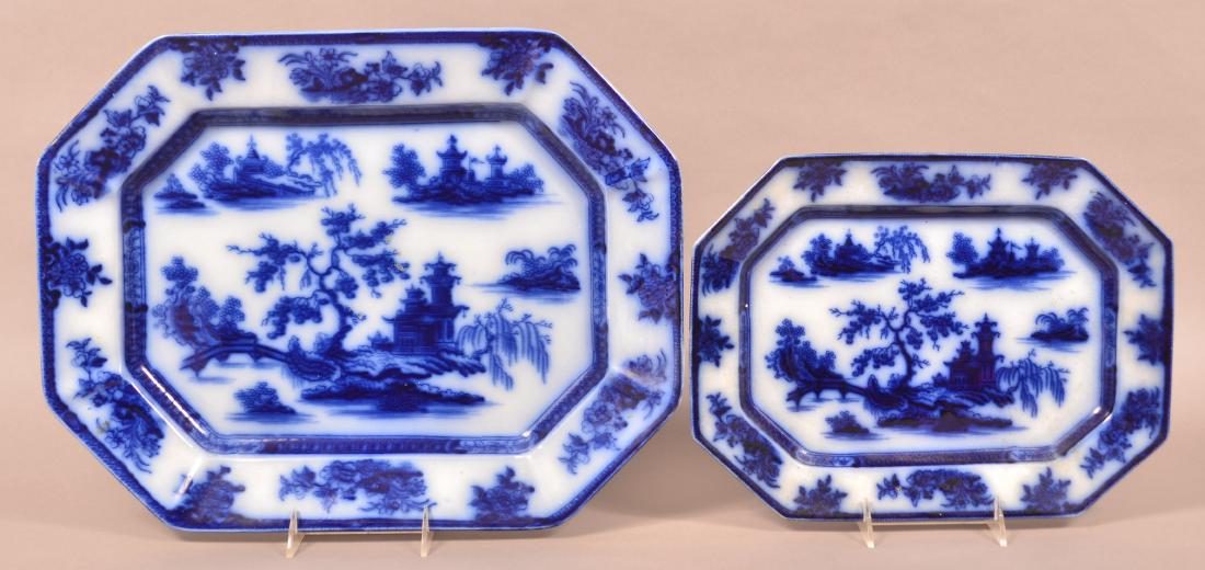 2 Flow Blue Ironstone China "Chapoo" Platters. (1 of 2)