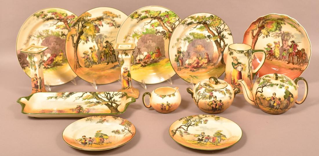 14 Pieces of Royal Doulton Transfer China. (1 of 2)