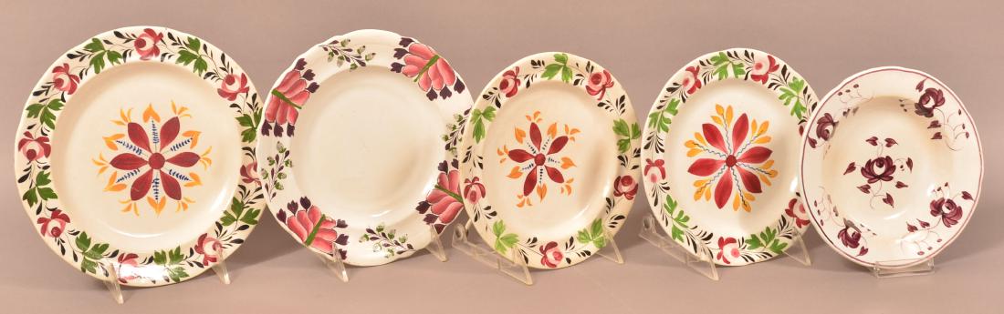 5 Various Staffordshire China Floral Dec. Plates. (1 of 1)