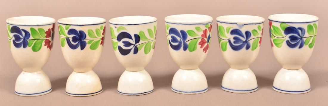 6 Ironstone Floral & Foliate Decorated Egg Cups. (1 of 1)