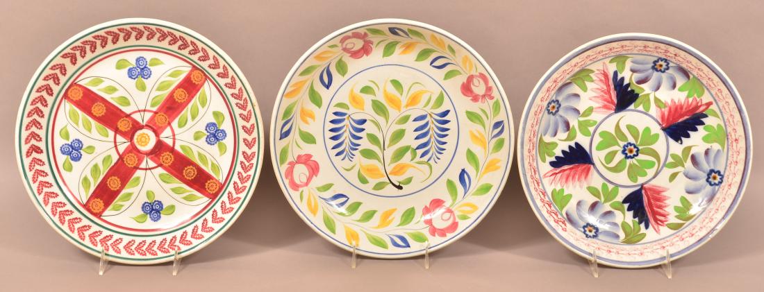 Three Various Cut-Sponge Ironstone China Bowls. (1 of 1)