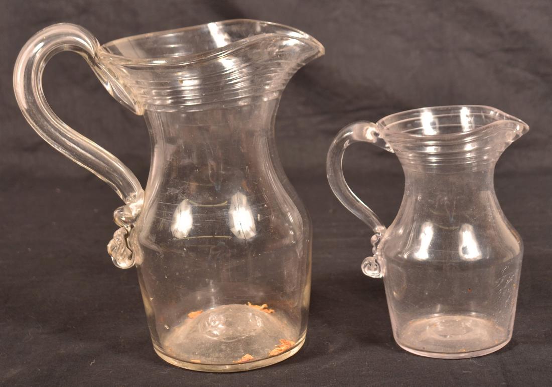 2 American 19th Century Blown Glass Pitchers. (1 of 4)