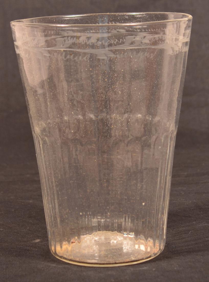 Steigel Type Engraved  Glass Flip. (1 of 3)