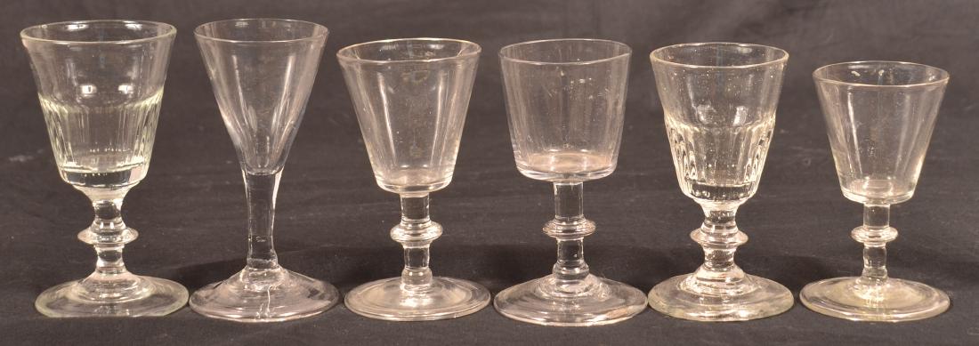 Six Early Blown Colorless Glass Wines. (1 of 2)
