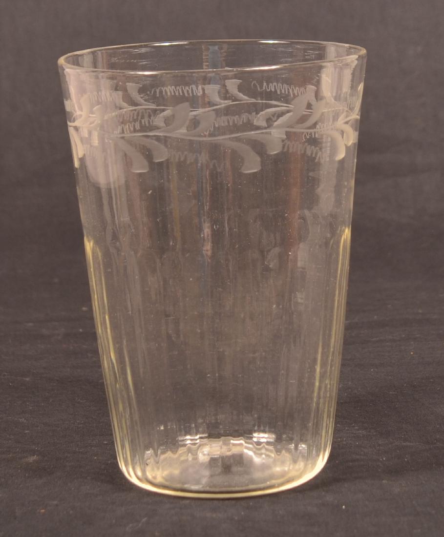 Steigel Type Engraved  Glass Flip. (1 of 3)