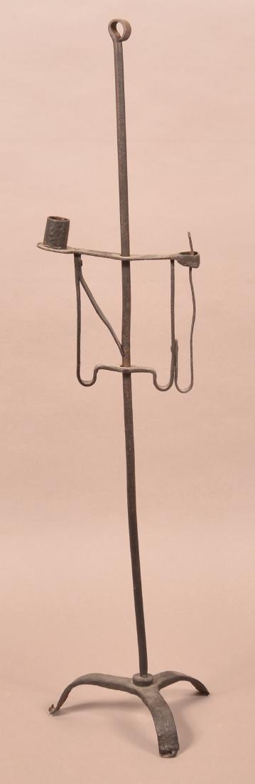 Wrought Iron Combination Splint Candlestand. (1 of 2)
