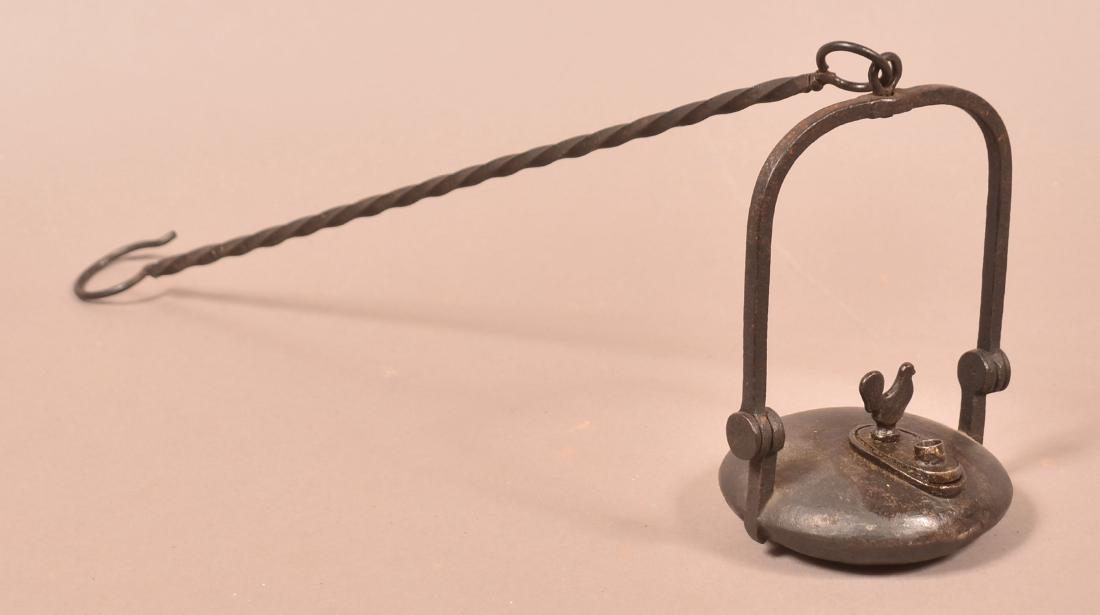 19th Century Cast Iron Miner's Lamp. (1 of 4)