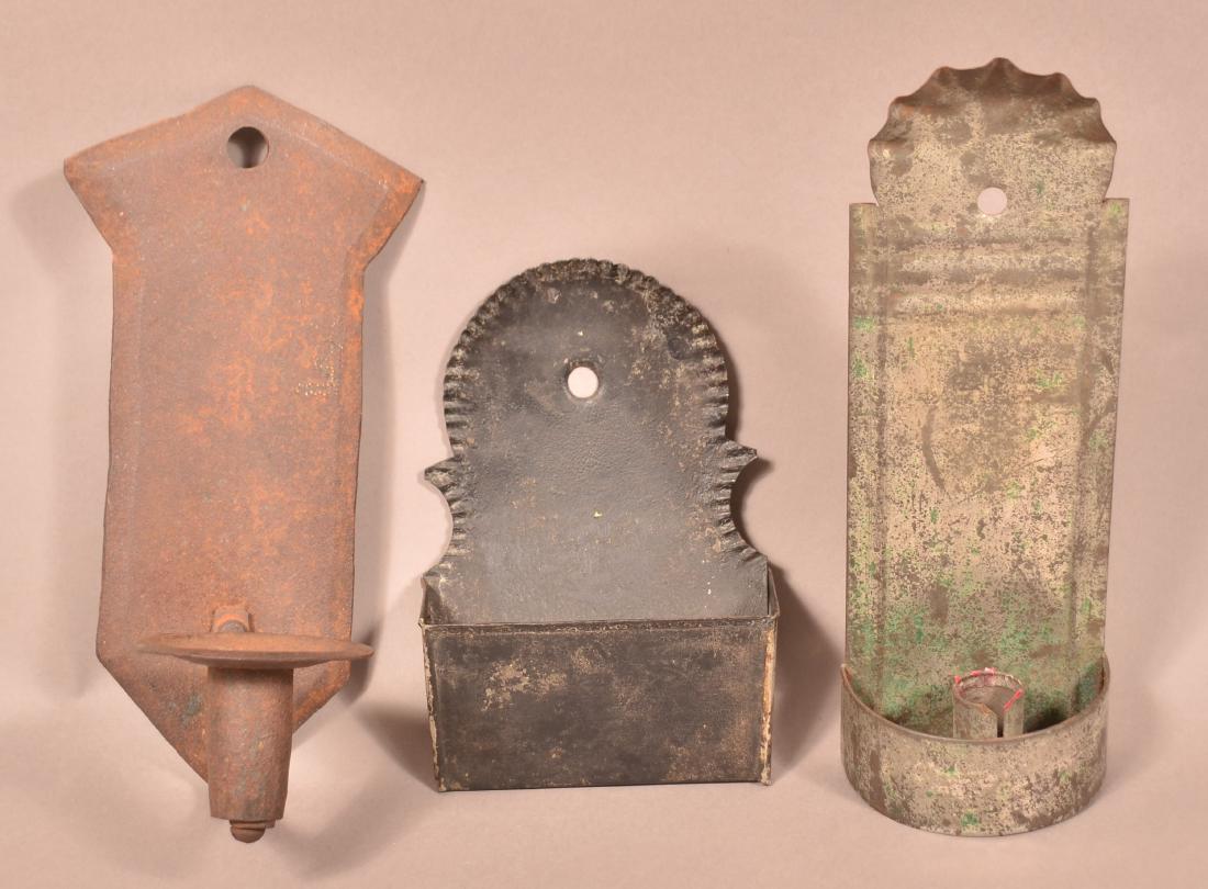 Two Candle Sconces and a Match Safe. (1 of 2)