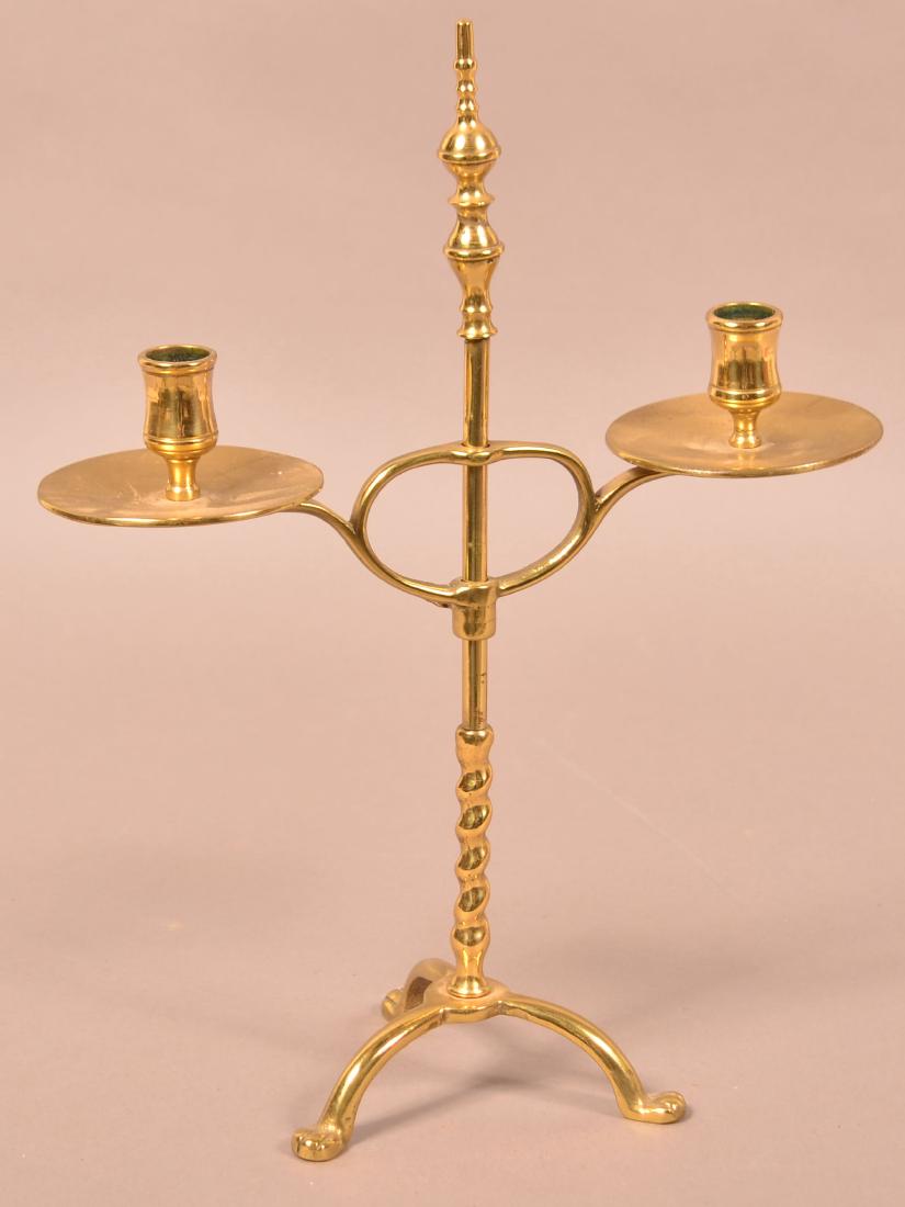 Brass Table Top Adjustable Candlestand. (1 of 2)