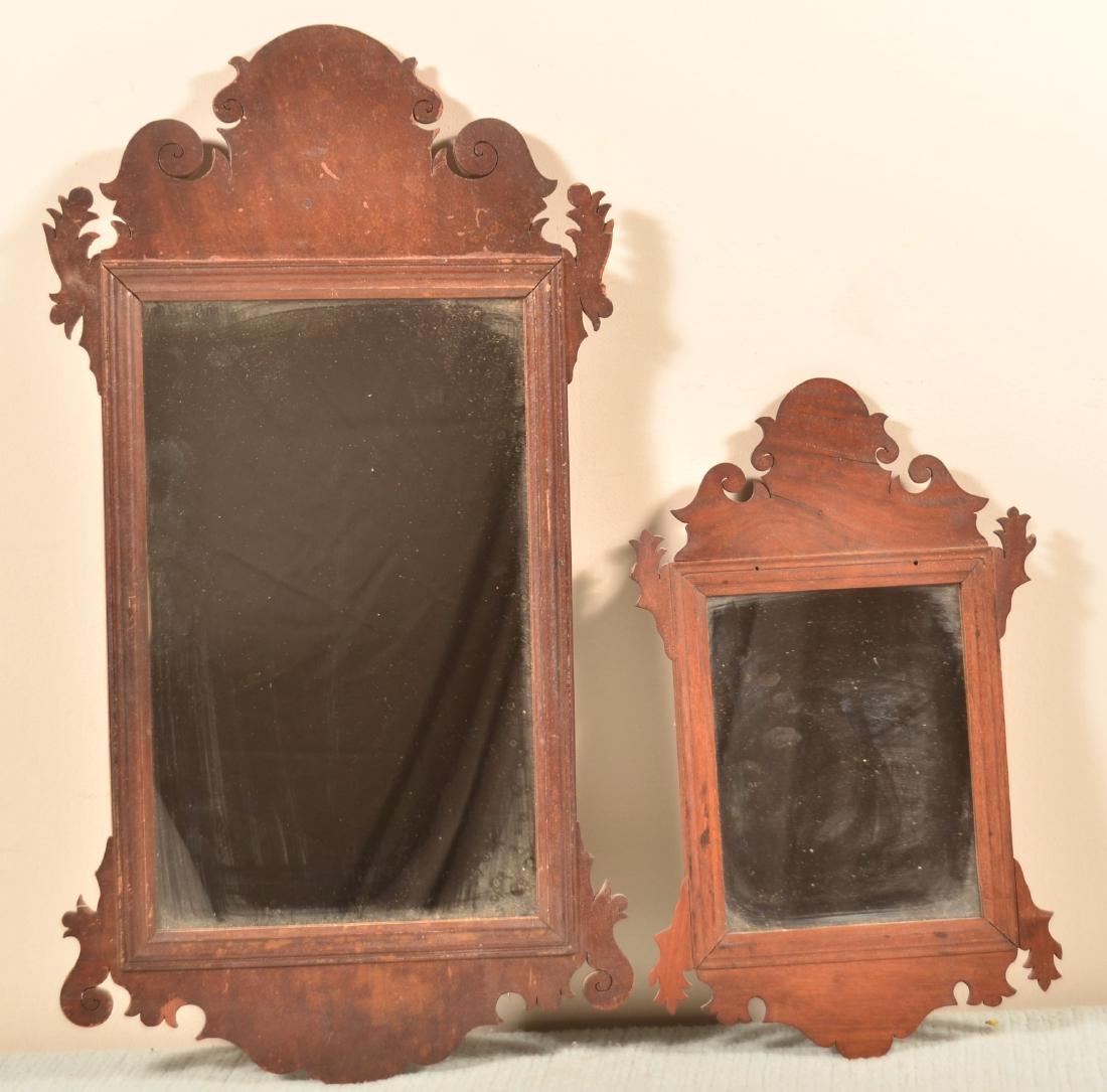 Two Chippendale Mahogany Wall Mirrors. (1 of 2)