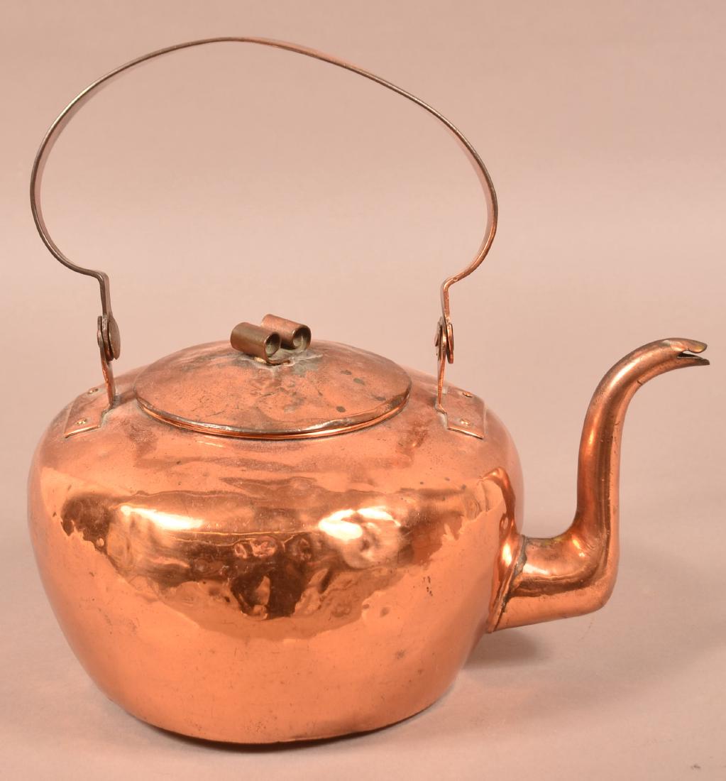 Lancaster, PA Copper Tea Kettle Signed Schaum.