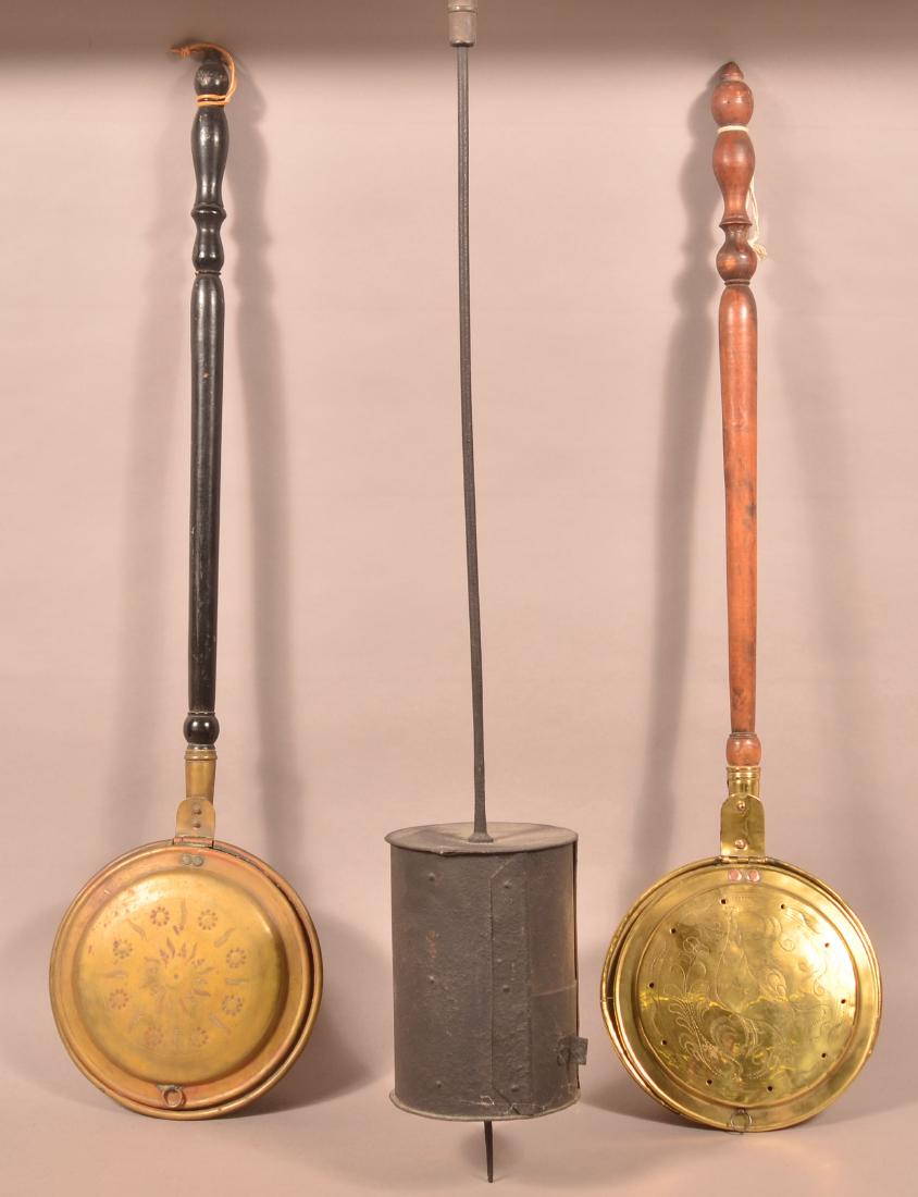 Two Brass Bed Warmers and a Chestnut Roaster. (1 of 4)