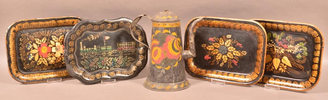 Lot of 19th Century Toleware. (1 of 4)