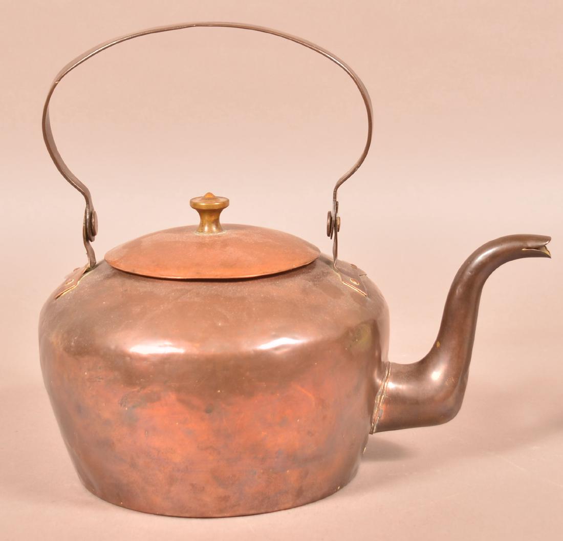 Reading, PA Copper Tea Kettle Signed "I. Babb". (1 of 6)