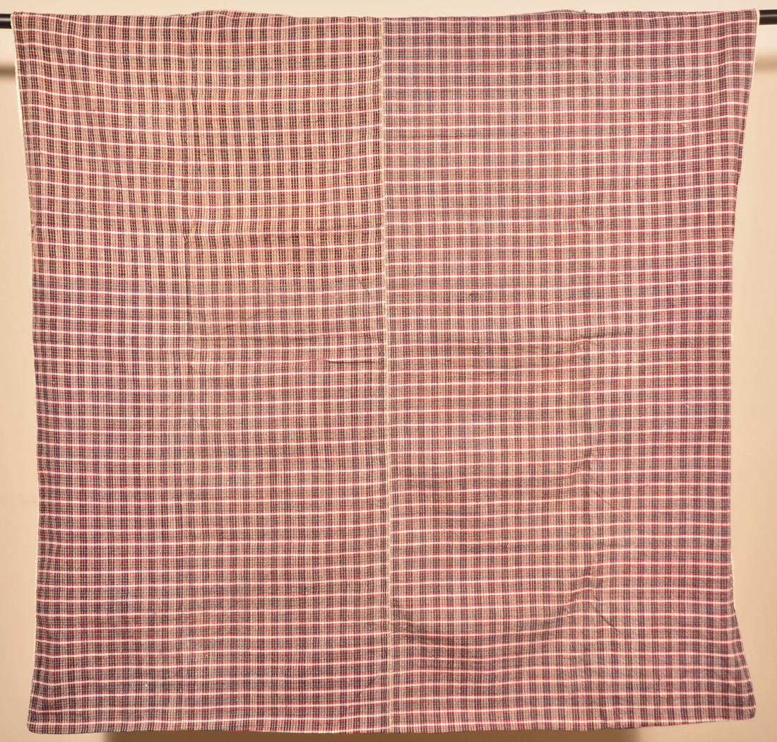 19th Cent. Checked Homespun Mattress Cover. (1 of 2)