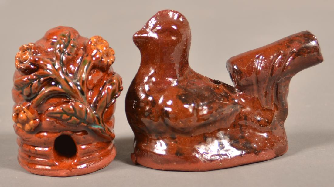 Two Pieces of Foltz Redware. (1 of 3)