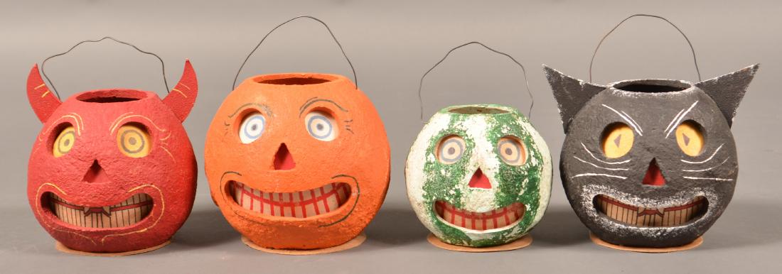 Four Contemporary Halloween Jack-O-Lanterns. (1 of 3)