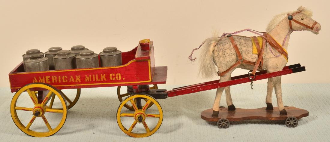 American Milk Co. Horse and Wagon Pull Toy. (1 of 4)
