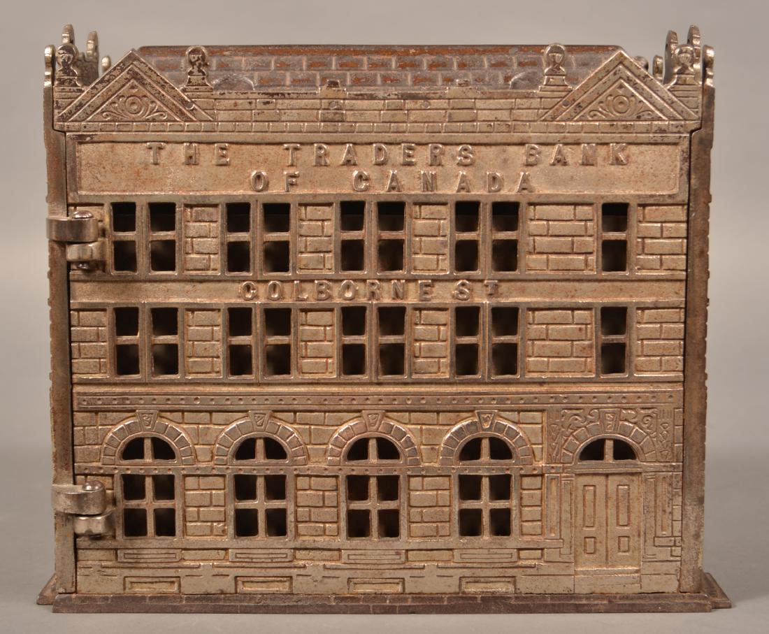 Cast Iron "The Trader's Bank of Canada" Still Bank. (1 of 7)