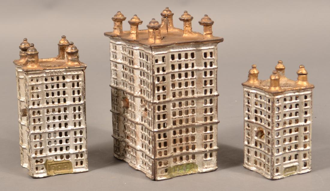 Three A. C. Williams Cast Iron Sky Scraper Banks. (1 of 4)