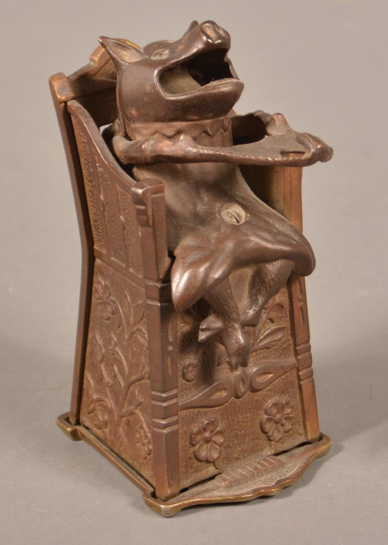 Pig In Highchair Cast Iron Mechanical Bank. (1 of 4)