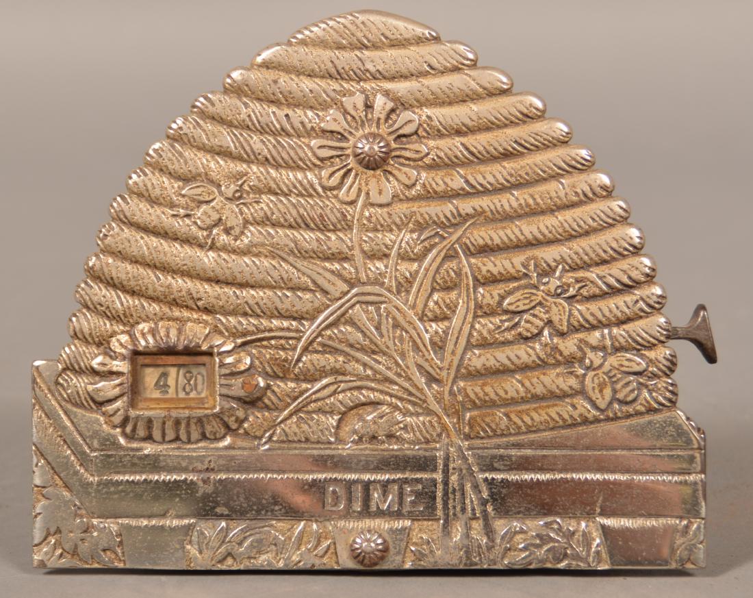 Cast Iron Registering Bee Hive Savings Bank. (1 of 4)