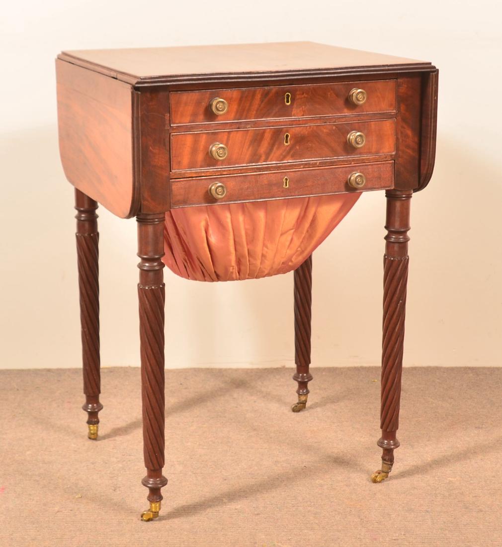 Pennsylvania Sheraton Mahogany Sewing Stand. (1 of 5)