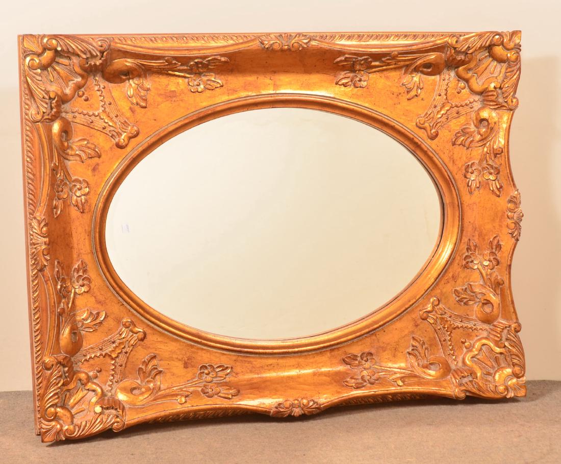 Vintage Rectangular Gilt Frame Mirror. (1 of 3)
