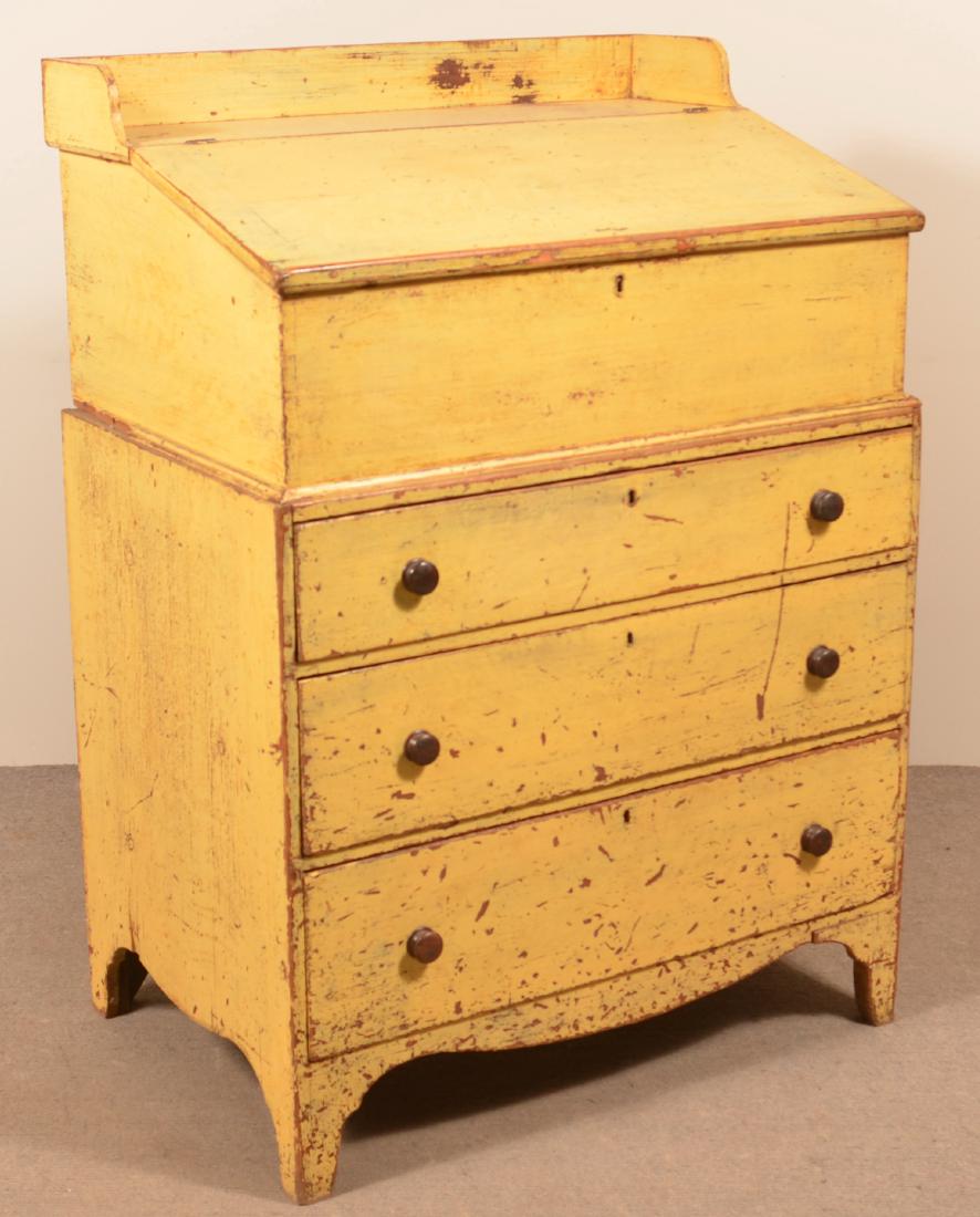 Country Federal Softwood Desk over Chest. (1 of 4)