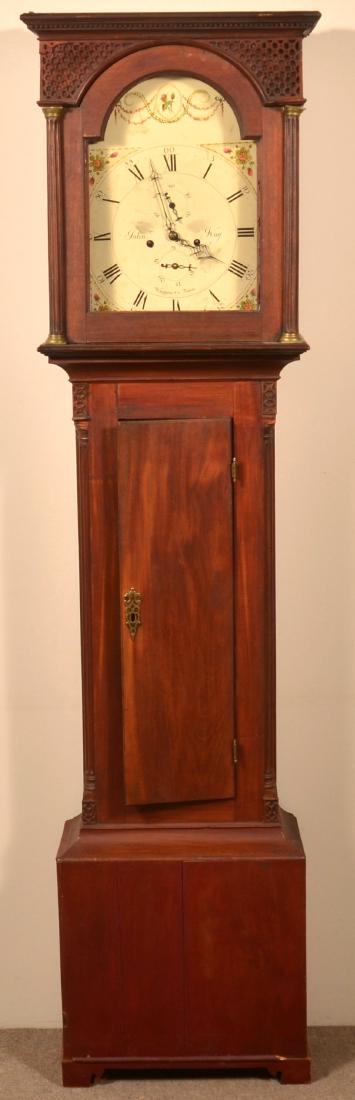 John Way Chippendale Mahogany Tall Case Clock. (1 of 5)