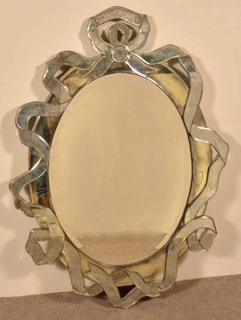 Vintage Venetian Oval with Ribbon Mirror. (1 of 3)