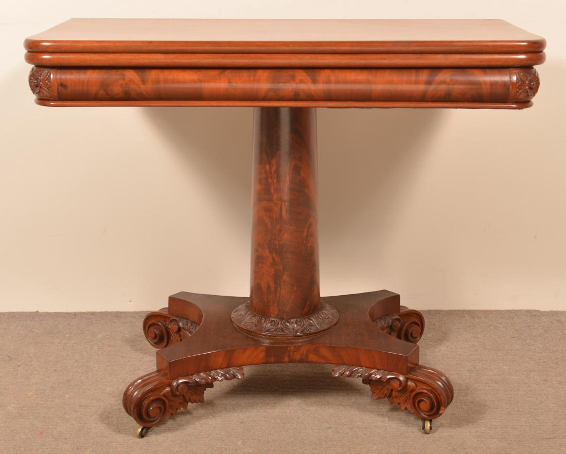 American Federal Mahogany Pedestal Base Game Table. (1 of 4)